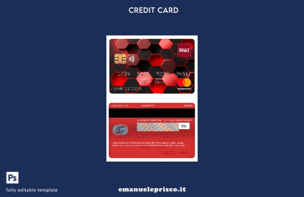 modello di carta mastercard bancaria USA North Carolina BB&T Corp. stile verific